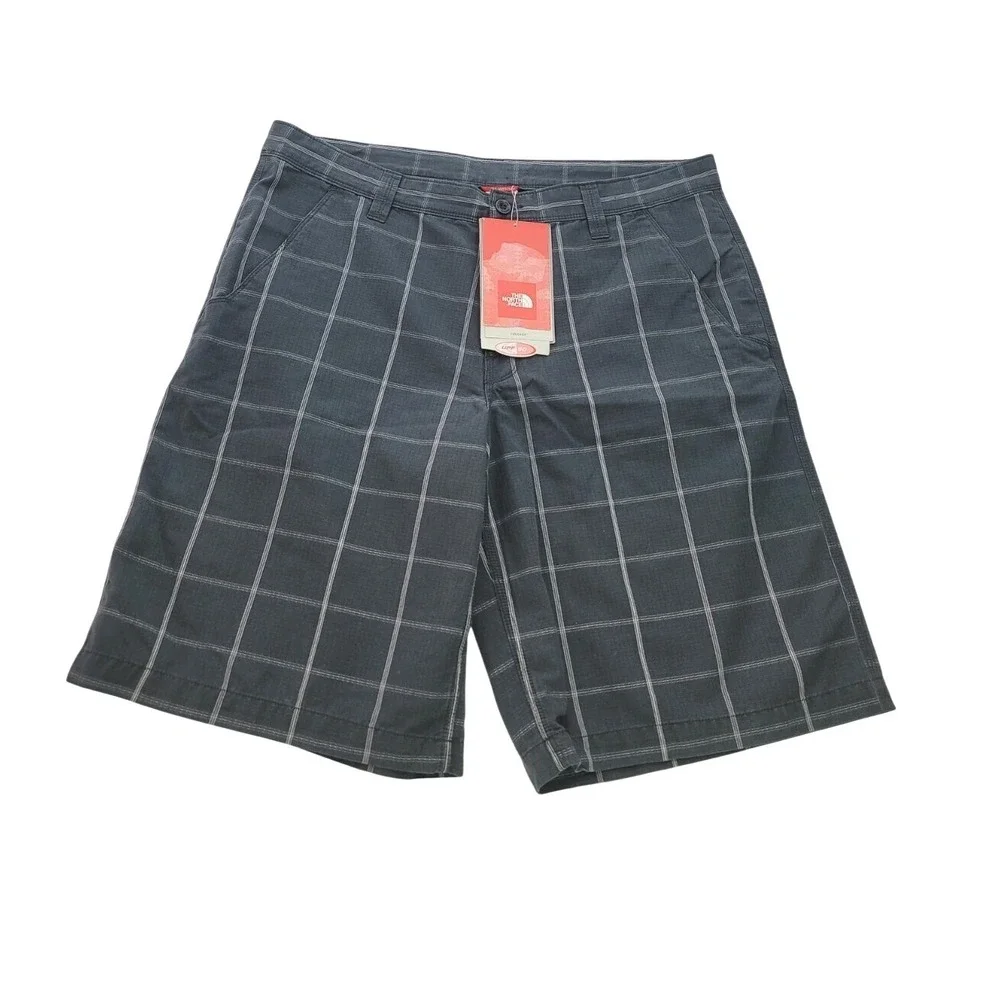 NWT The North Face Tekware Gird Shorts UPF 50 Gray Plaid Mens 38 Sporty Golf